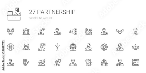 partnership icons set