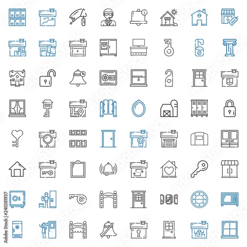 door icons set