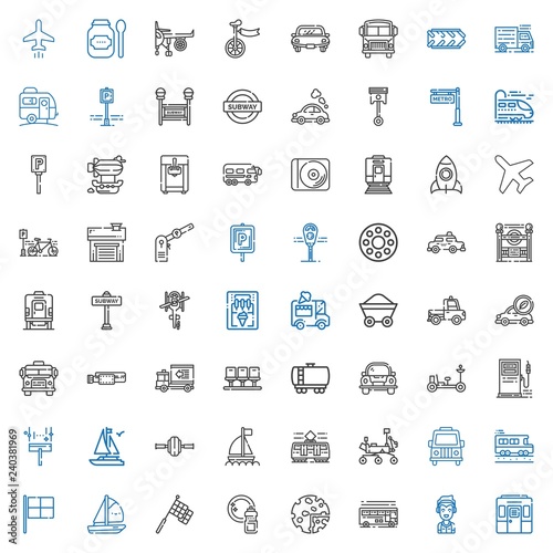vehicle icons set