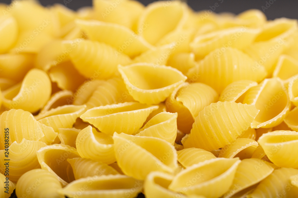 pasta on black background. Top view with copy space pasta on black background. Top view with copy space