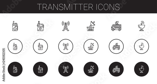 transmitter icons set