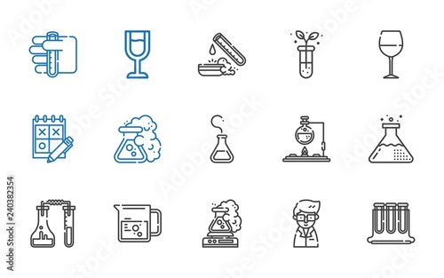 beaker icons set