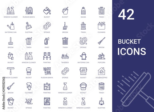bucket icons set