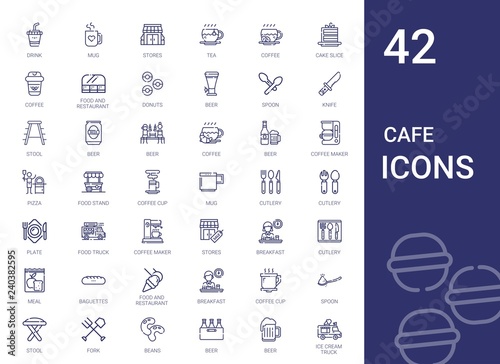 cafe icons set