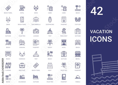 vacation icons set