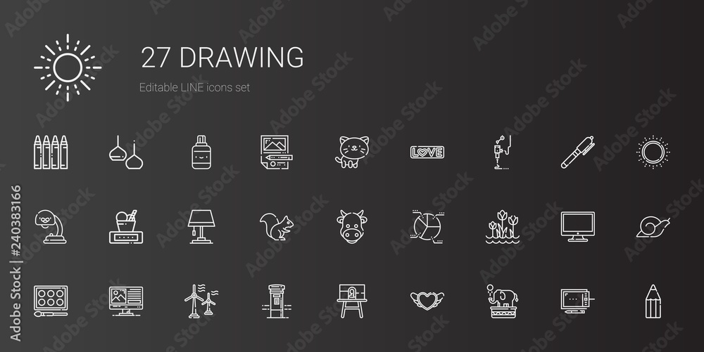 drawing icons set drawing icons set