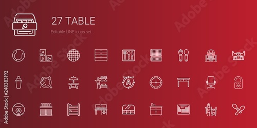 table icons set