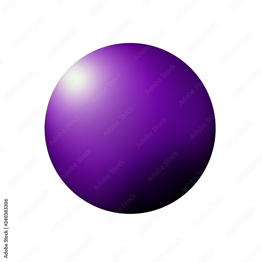 purple ball isolated on white background. Illustration for graphic design.