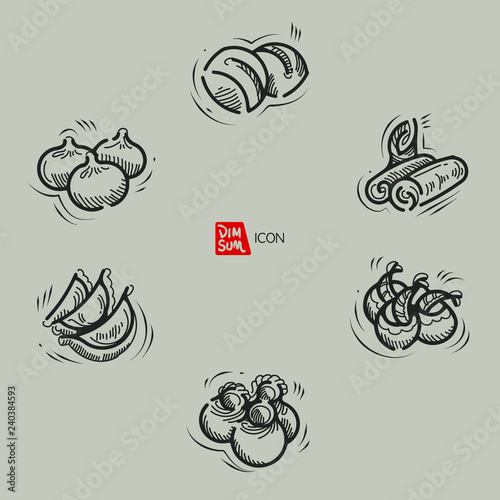 Vector icon design, Asian food Dim Sum.