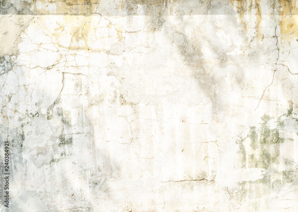 White texture of old concrete wall for background
