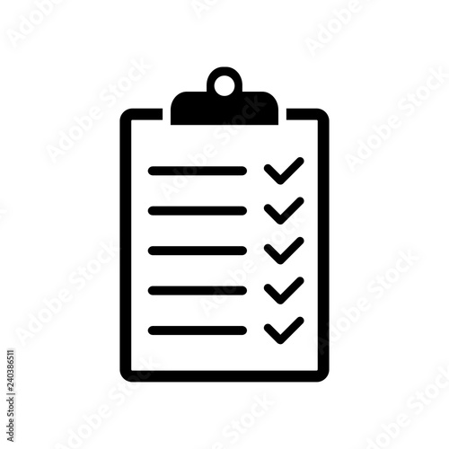 Checklist icon flat style isolated on background. Checklist sign symbol for web site and app design.