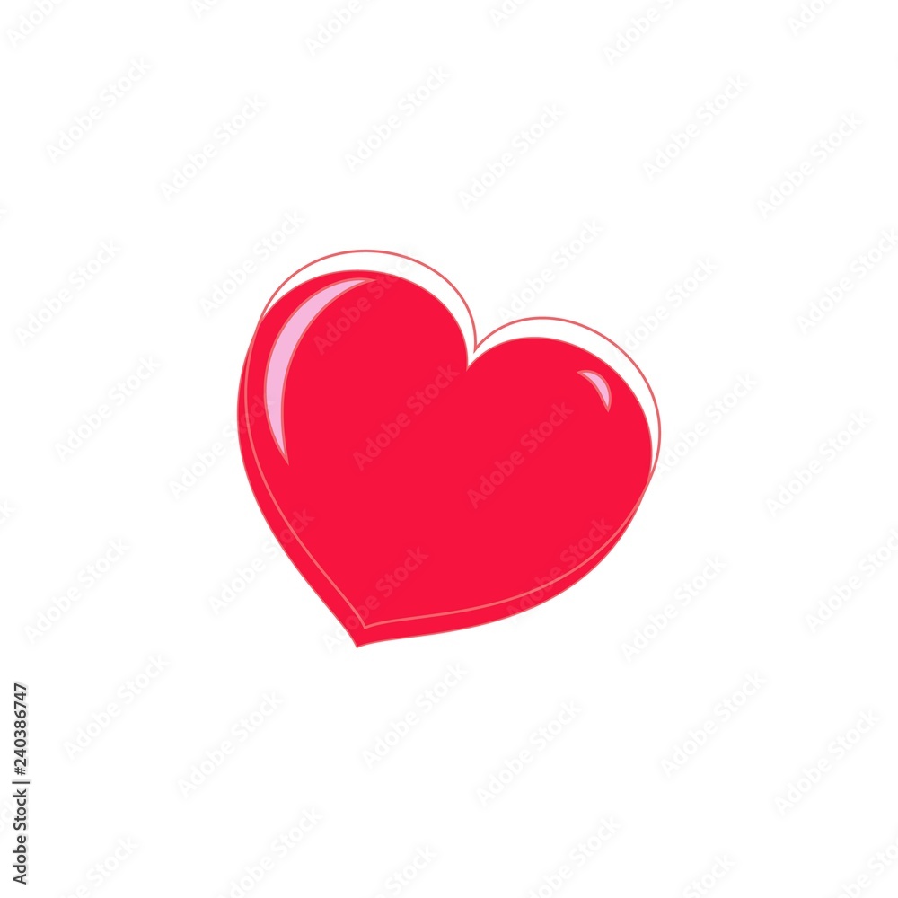 Heart isolated. Red sign on white background. Romantic silhouette symbol linked, join, love, passion and wedding. Colorful mark of valentine day. Design element. Vector illustration. Heart isolated. Red sign on white background. Romantic silhouette symbol linked, join, love, passion and wedding. Colorful mark of valentine day. Design element. Vector illustration.