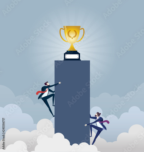 Desire to beat the opponent and get the grand prize. Competition concept vector