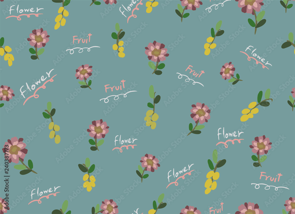 cute flower with line art seamless pattern background cute flower with line art seamless pattern background