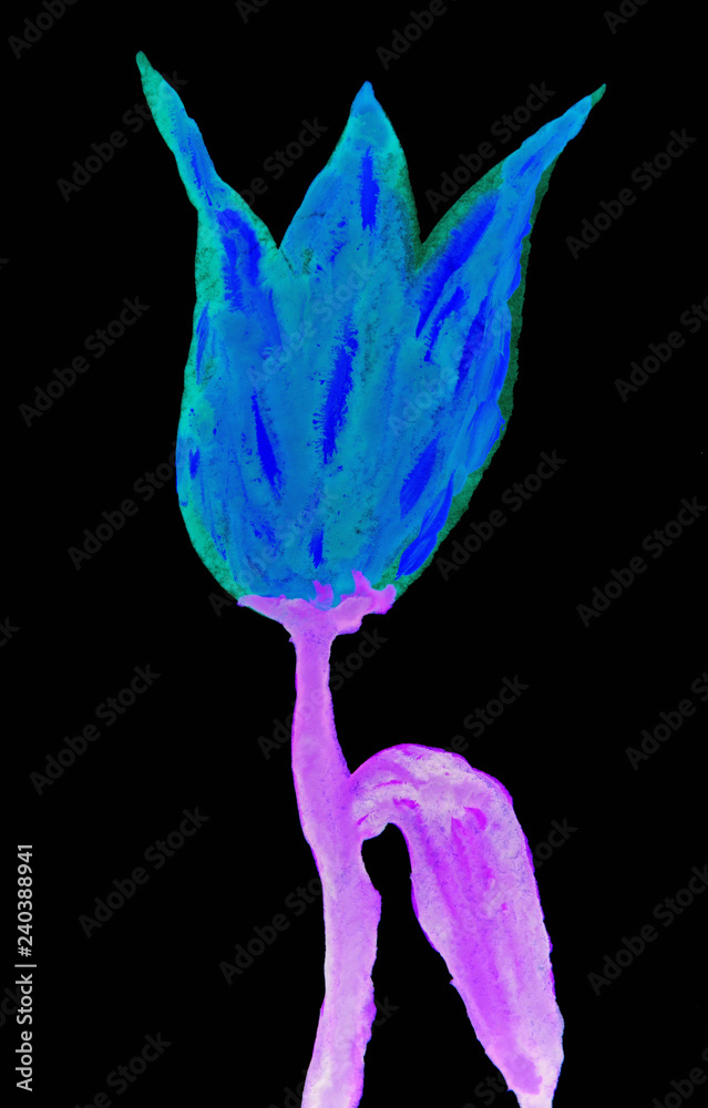 Obraz premium flower on black background