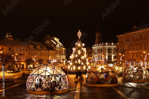 Photography Christmas tree on Rotuses square 2018, Vilnius, Lithuania