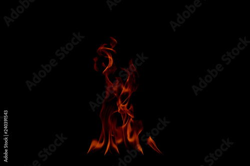 Fire flames isolated on black background © sema_srinouljan