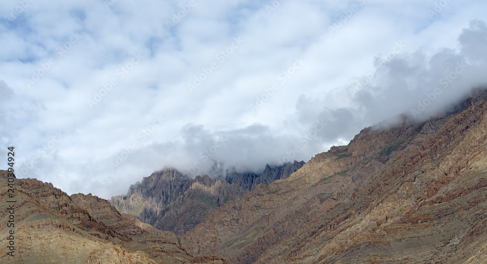 Beautiful textured great mountain landscape view in Leh ladakh,Norehern India