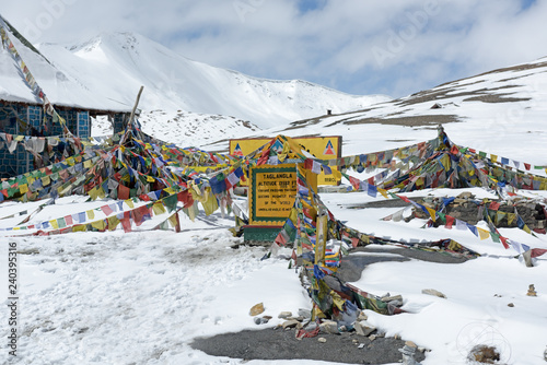 Tanglangla pass with snow peak,second highest pass of the world,Leh-Manali Northern India