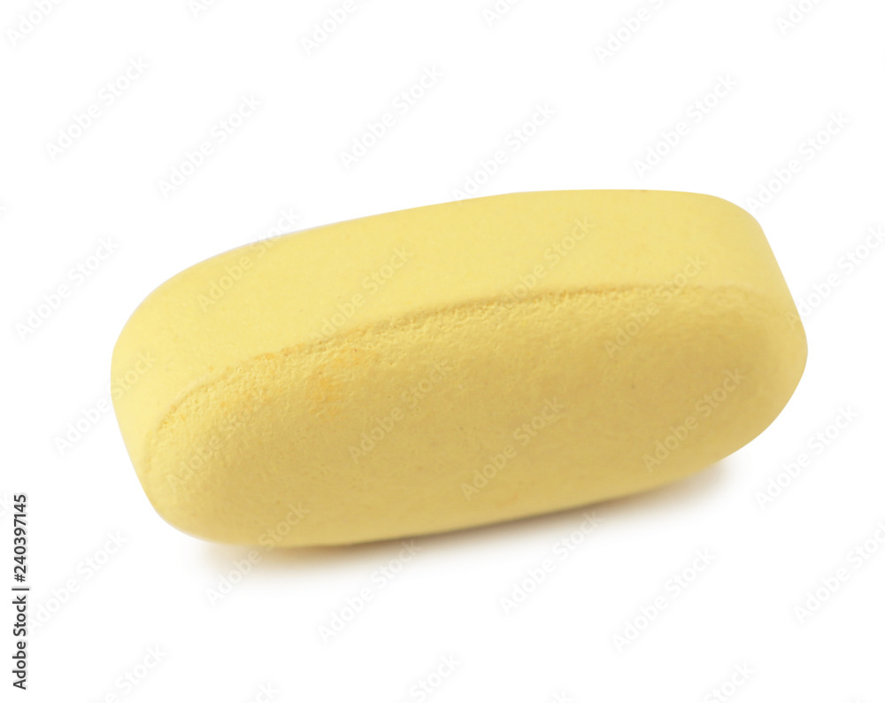 Color pill on white background. Medical treatment Color pill on white background. Medical treatment