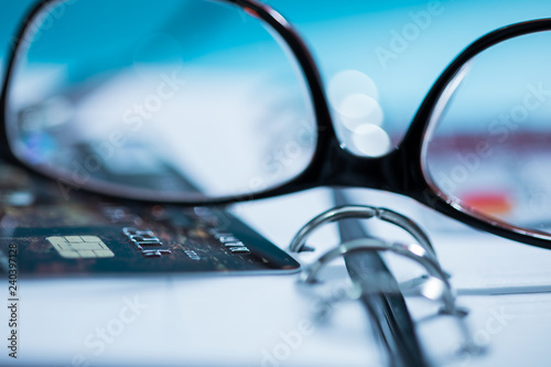 Glasses and credit card