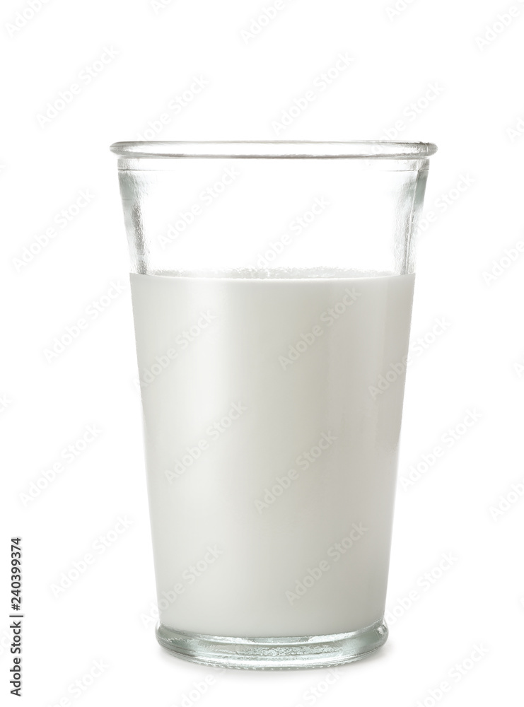 Glass with fresh milk isolated on white Glass with fresh milk isolated on white