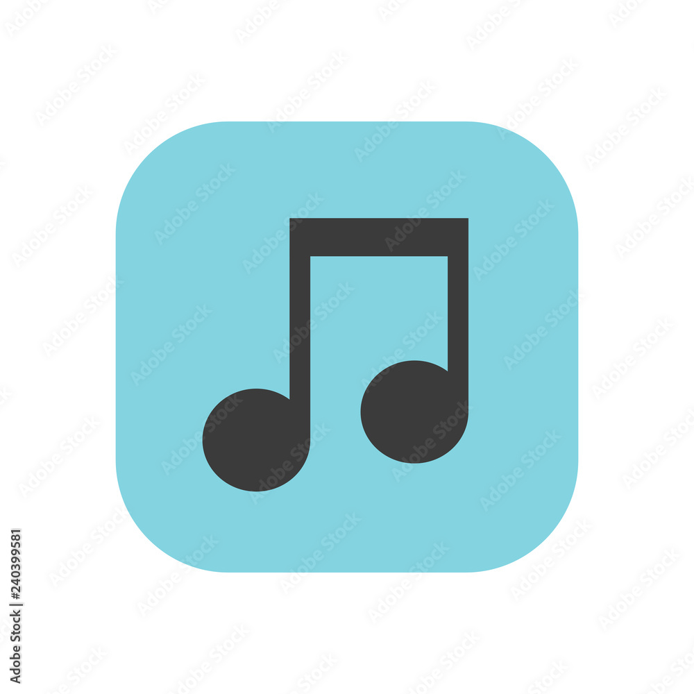 Blue music note symbol