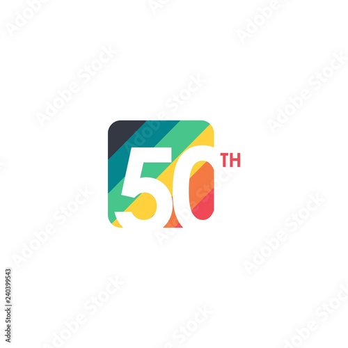 50 Year Anniversary Vector Template Design Illustration