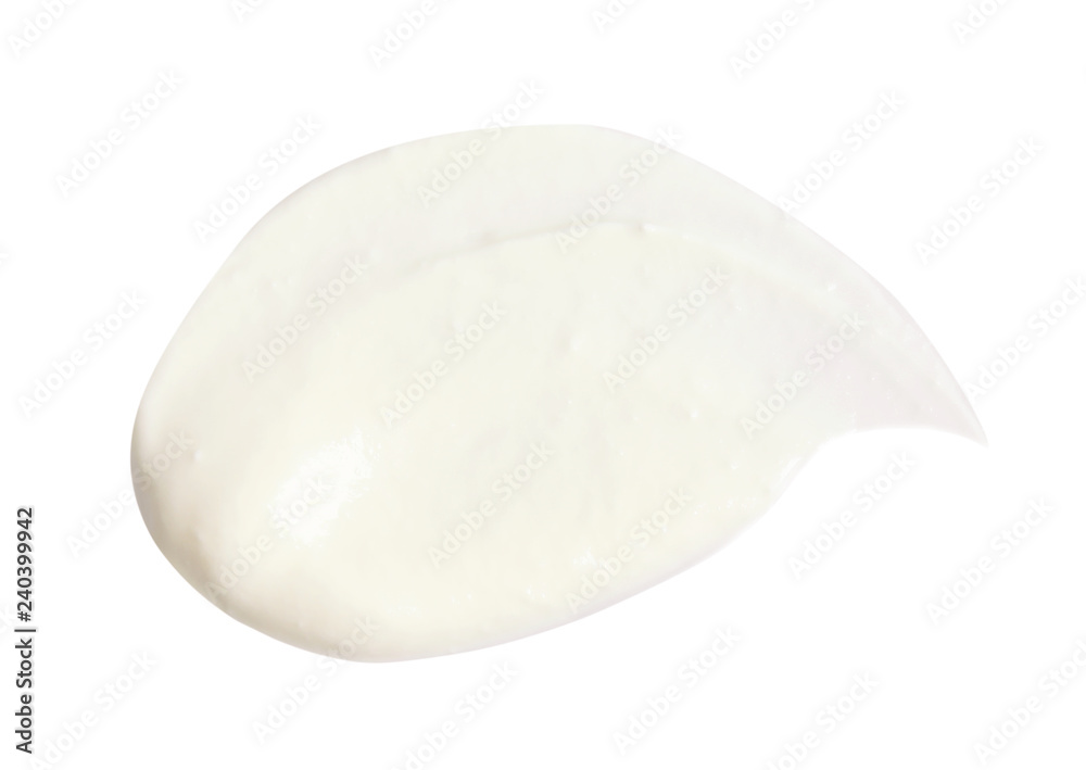 Delicious sour cream on white background, top view Delicious sour cream on white background, top view