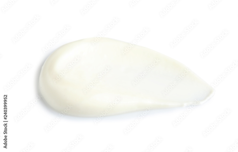 Delicious sour cream on white background. Dairy product