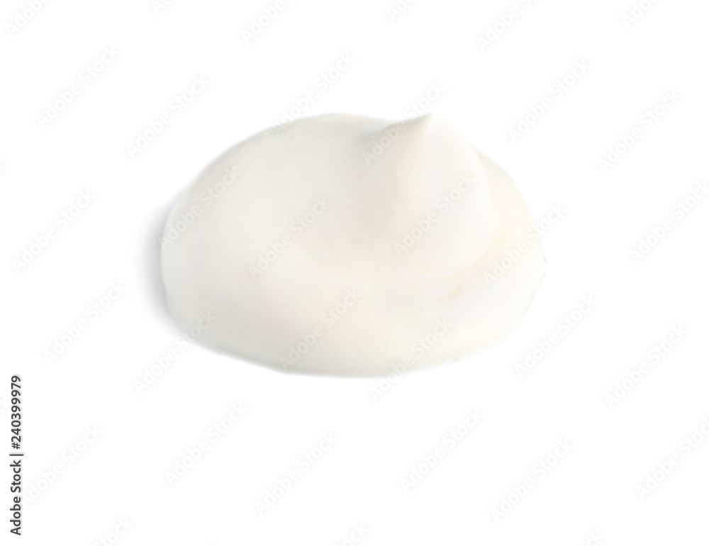 Delicious sour cream on white background. Dairy product Delicious sour cream on white background. Dairy product