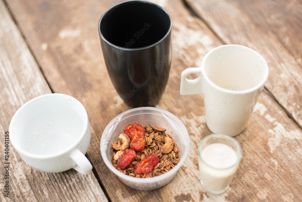 Healthy cereal in cup Healthy cereal in cup