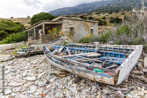 old wrecked boat