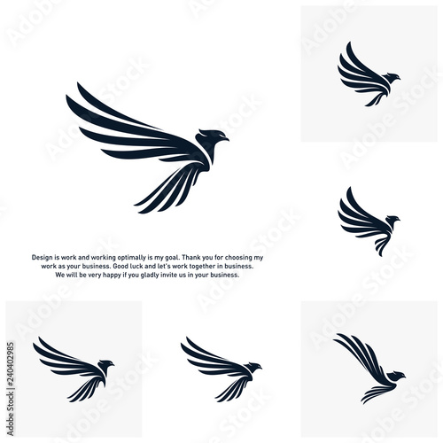 Set of Eagle Logo Vector, Design Logo Template