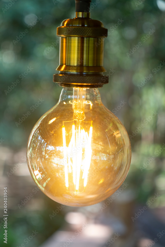 retro incandescent led electric warm white lamp on blur background, Vintage light bulb retro incandescent led electric warm white lamp on blur background, Vintage light bulb