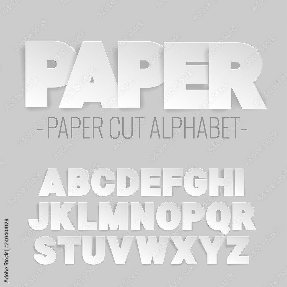 alphabet letters cut out of paper.