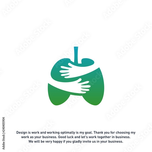 Lungs Care Logo Template Design Vector, Lungs health Design Concept,Creative, Icon - Vector