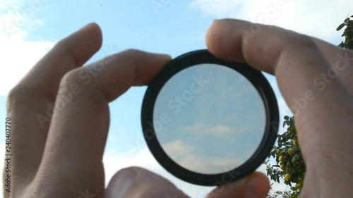 polarizing filter for camera looking at the sky photo