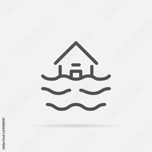 Flood icon in line style.