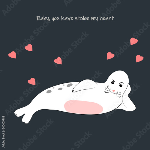 funny postcard. Navy seal of love flirts