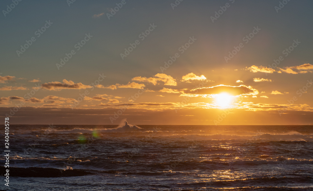 Winter waves at Peggy's Cove in Nova Scotia during sunset, peaceful, waves, powerful.