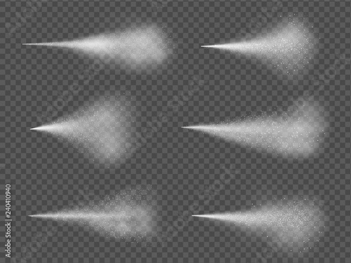 Airy water spray, pulverizer effect realistic set