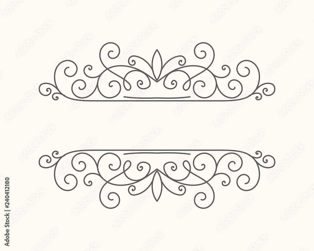 Hand drawn decorative border in retro style Hand drawn decorative border in retro style