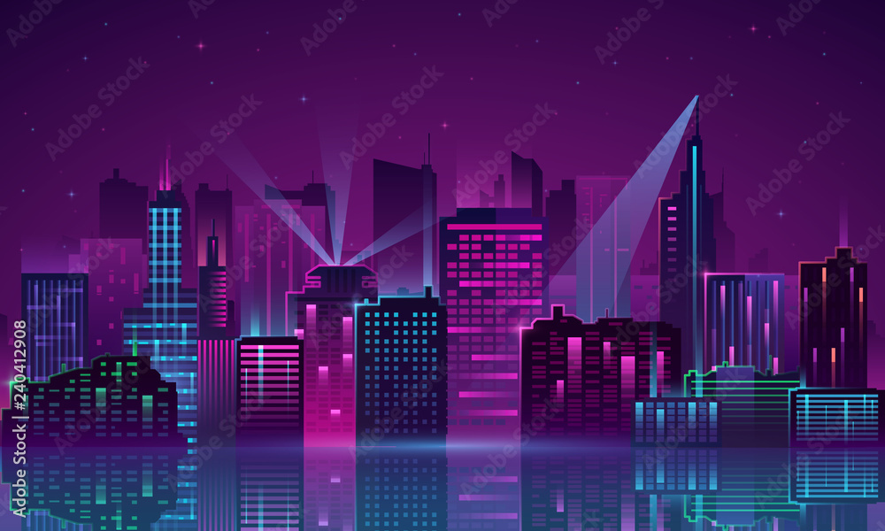 Photography Poster Vector City neon | Wall Art | Abposters.com