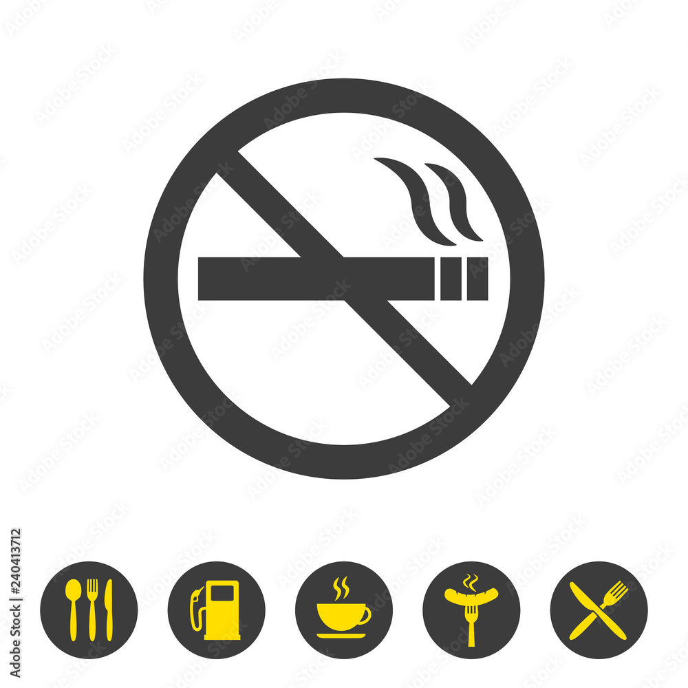 No smoking sign on white background. No smoking sign on white background.