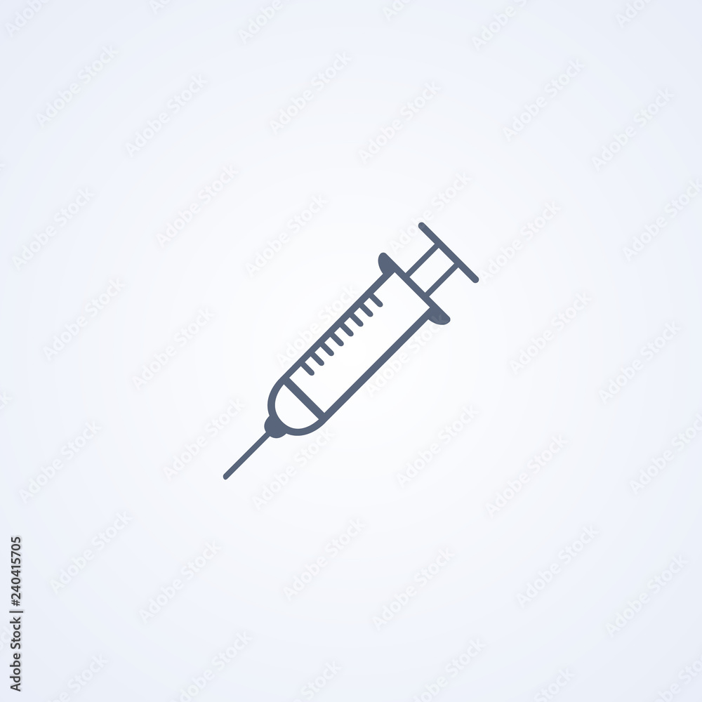 Injection, Syringe, vector best line icon Injection, Syringe, vector best line icon