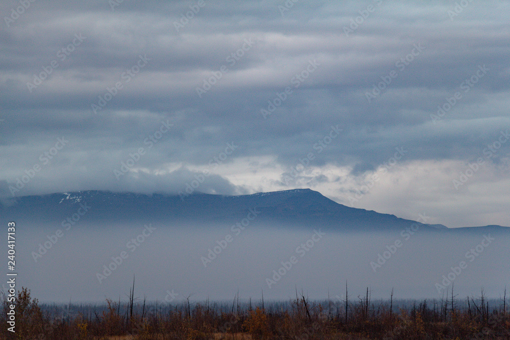 Foggy mountain landscape, Norilsk