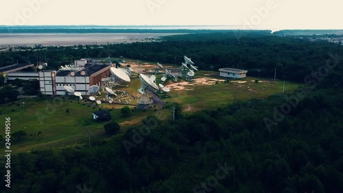 aerial view of satellite earth station photo