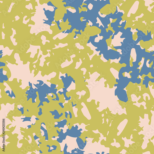 Urban camouflage of various shades of blue, yellow and beige colors