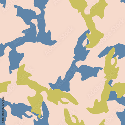 Urban camouflage of various shades of blue, yellow and beige colors